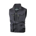 thumbnail image 1 of Cargo Jacket for Men with Pocket Work Vest Fishing Vests Travel Vests Beach Vests Mountaineering Vests, 1 of 3