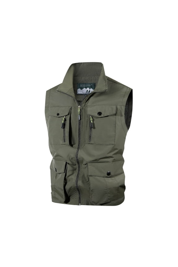 Cargo Jacket for Men with Pocket Work Vest Fishing Vests Travel Vests Beach Vests Mountaineering Vests