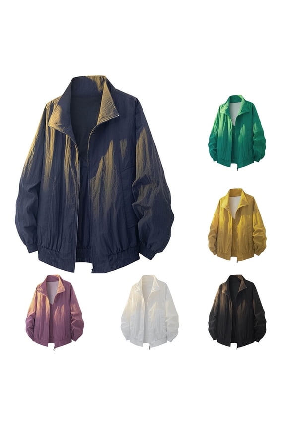 Cargo Jackets for Mens Plus Size Hooded Long Sleeve Sun Protection Shell Jackets for Outdoor Hiking Travel with Pockets Gifts for Men Yellow L