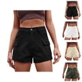 thumbnail image 1 of Cargo Jean Shorts for Women 2026 Summer Casual Elastic High Waist Denim Shorts with Pockets, 1 of 6