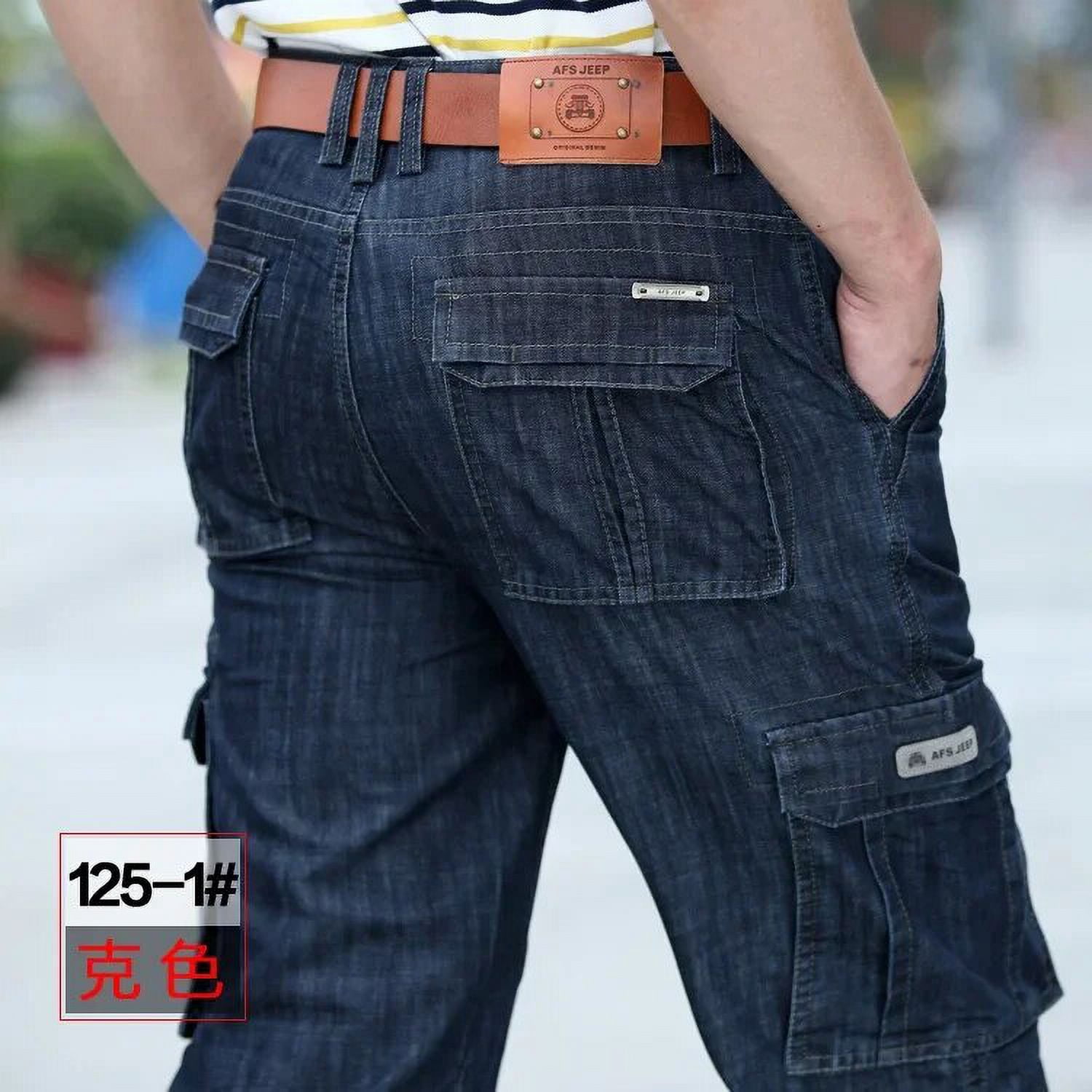 Cargo Jeans Men Big Size 29-40 42 Casual Military Multi-pocket 