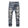 thumbnail image 1 of Cargo Jeans for Juniors Boys Baggy Jeans Straight Leg Cotton Denim Pants with Pockets Elastic Waist Loose Fit Casual Trousers 5-14 Years, 1 of 5