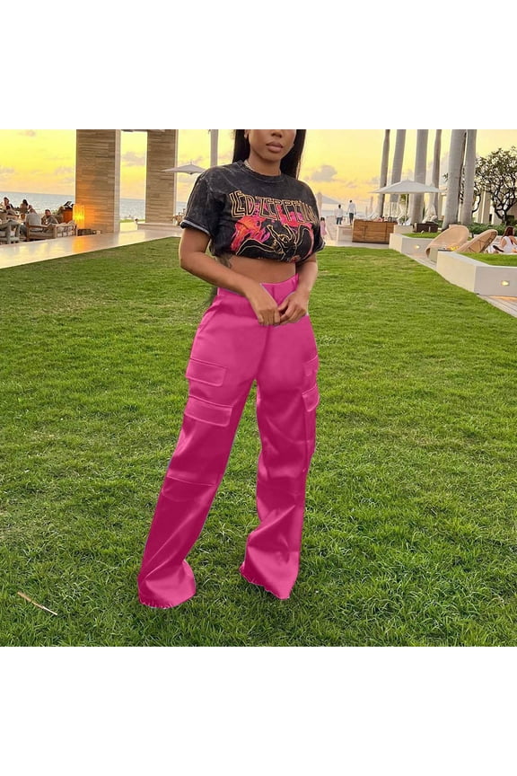 Cargo Jeans for Women Denim Overalls High Waisted Casual Baggy Joggers Pants Fit Workout Pants with Pockets Outlet Overstock Clearance