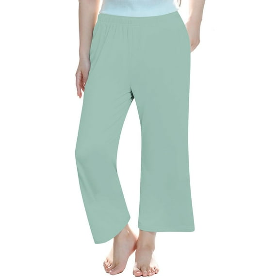 Cargo Jogger Pants New Baggy Wide Leg Pants for Girls Lounge Loose Workout Gym Leggings 2025 Summer Fashion Elastic High Waist Trousers Mint Green 5 Years
