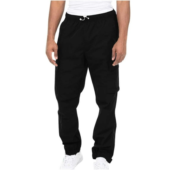 Cargo Joggers Men, Mens Cargo Pants Elasticated Waist Work Trousers Slim Jogging Bottoms Drawstring Sweatpants Outdoor Tracksuit Bottoms Cargos Sports Track Pants with Pockets S-5XL