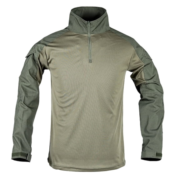Cargo Long Sleeve Top for Men Half Zip Stand Collar Color Block Outdoor Hiking Trip Workout Pullover S