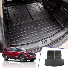 Bomely TPE All Weather Cargo Liner & Backrest Mat, Fits Ford Explorer 20-26 6&7-Seater, Waterproof Non-Slip 1PC