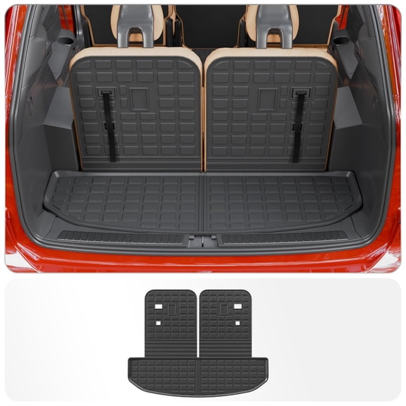Cargo Mat Compatible with 2021-2025 2026 Kia Sorento Cargo Liner Trunk Mat Trunk Liner TPE All Weather Back Seat Cover Protector 2024 Sorento Accessories (Trunk Mat with Backrest Mat)