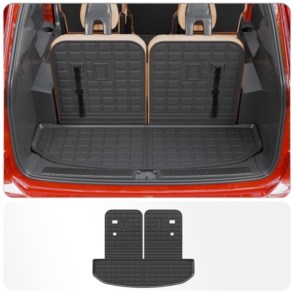 Bomely Cargo Mat Compatible with 2021-2025 2026 Kia Sorento Cargo Liner Trunk Mat Trunk Liner Tpe All Weather Back Seat Cover Protector 2024 Sorento Accessories (Trunk Mat with Backrest Mat)