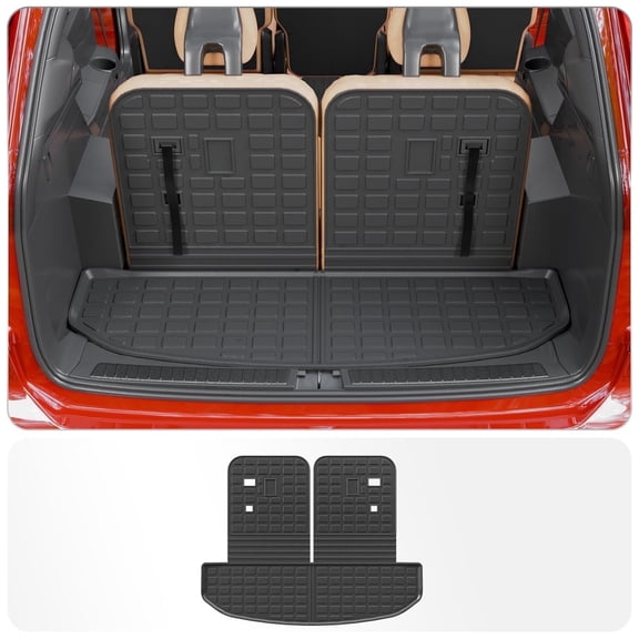 Bomely Cargo Mat Compatible with 2021-2025 2026 Kia Sorento Cargo Liner Trunk Mat Trunk Liner Tpe All Weather Back Seat Cover Protector 2024 Sorento Accessories (Trunk Mat with Backrest Mat)