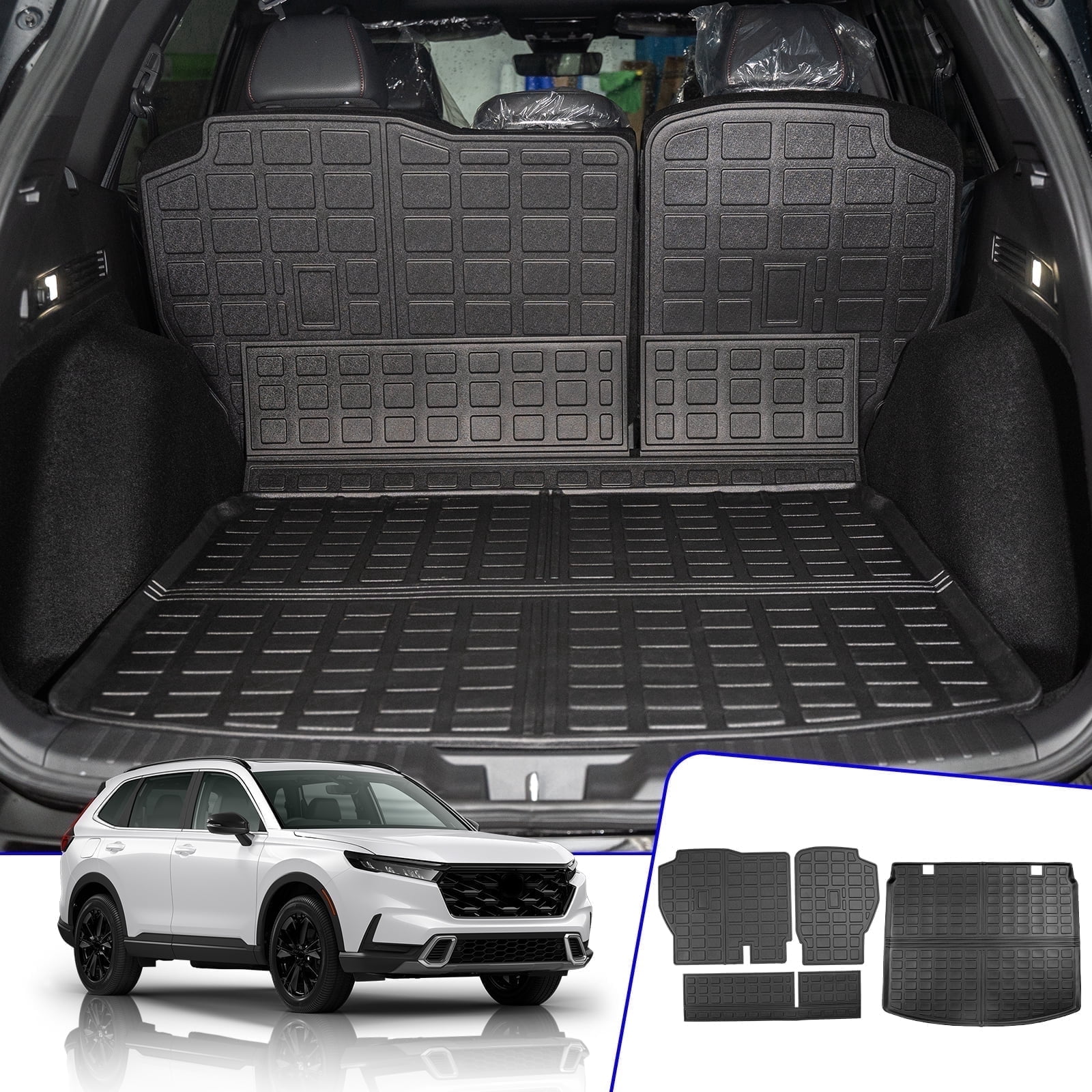 Bomely Cargo Mat for 2023 2024 2025 2026 Honda CRV Hybrid Cargo Liner Trunk Mat Back Seat Cover Protector Honda CR-V Accessories