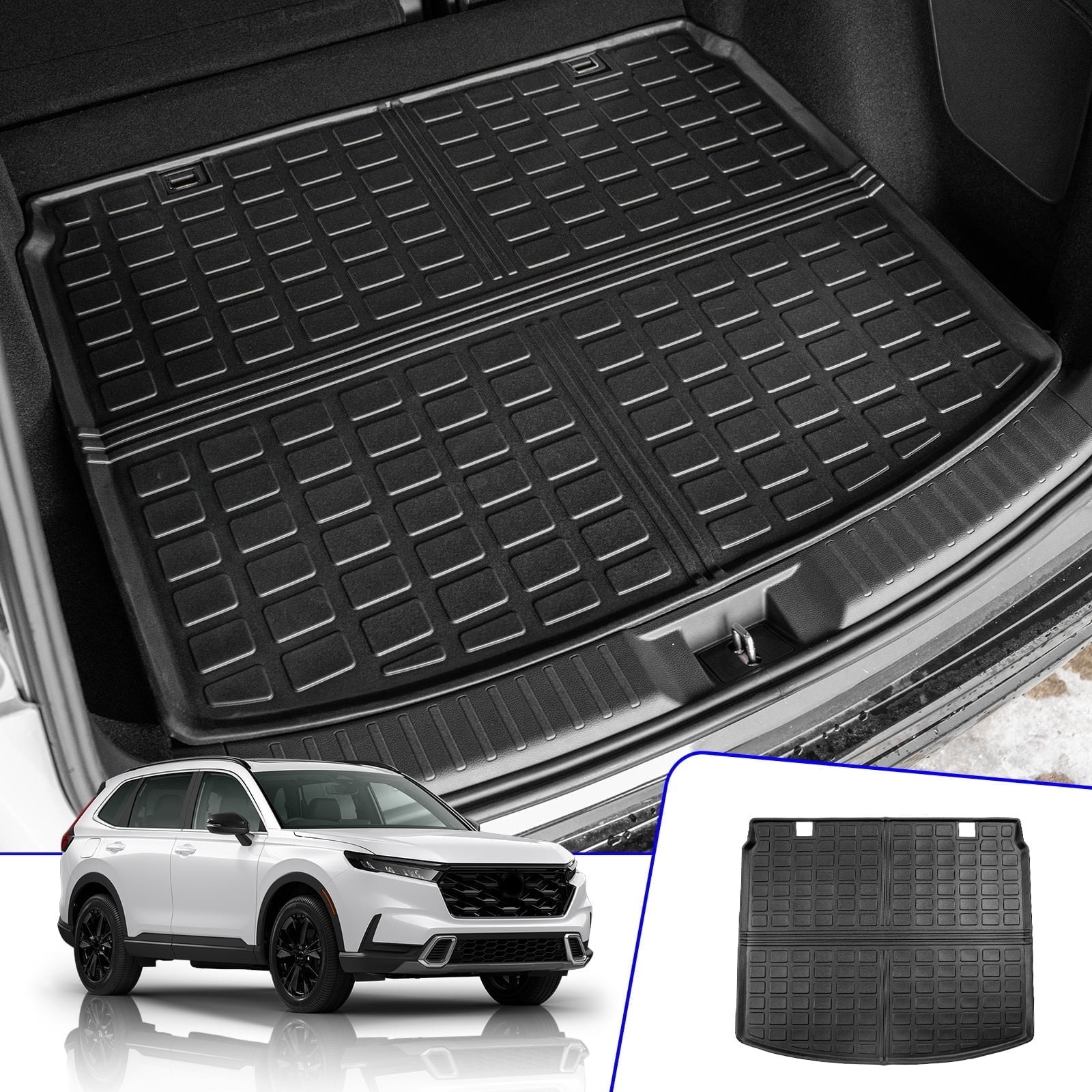 Bomely Cargo Mat Compatible with 2023 2024 Honda CRV Hybrid Cargo Liner Trunk Mat TPE All Weather Trunk Liner Honda CR-V Accessories (Fit Upper Deck, Trunk Mat)