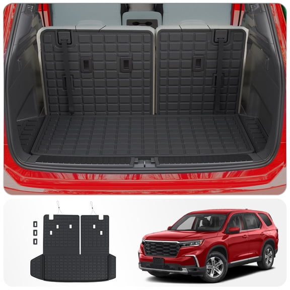 Bomely Cargo Mat For 2023-2026 Honda Pilot Trunk Mat TPE Cargo Liner Back Seat Cover Protector for 2025 Honda Pilot Accessories