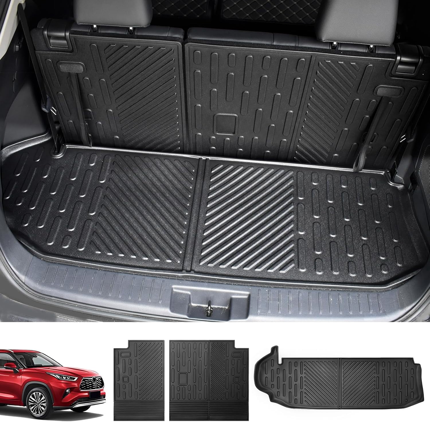 JTYZSM Backrest Mat For 2020-2024 Toyota Highlander Cargo Mat All - View #4