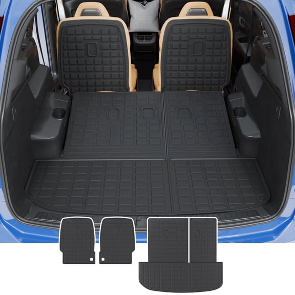 Bomely TPE All Weather Cargo Liner & 2nd Row Backrest Mats, Fits Hyundai Palisade 20-25 7-Seater, Captains Chair Protection 3PCS Set