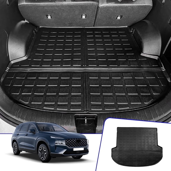 Cargo Mat for 2021-2023 Hyundai Santa Fe (Fit 5 Seats) Trunk Mat Cargo Mat Cargo Liner All Weather Trunk Liner 2022 Santa Fe Accessories (Trunk Mat)