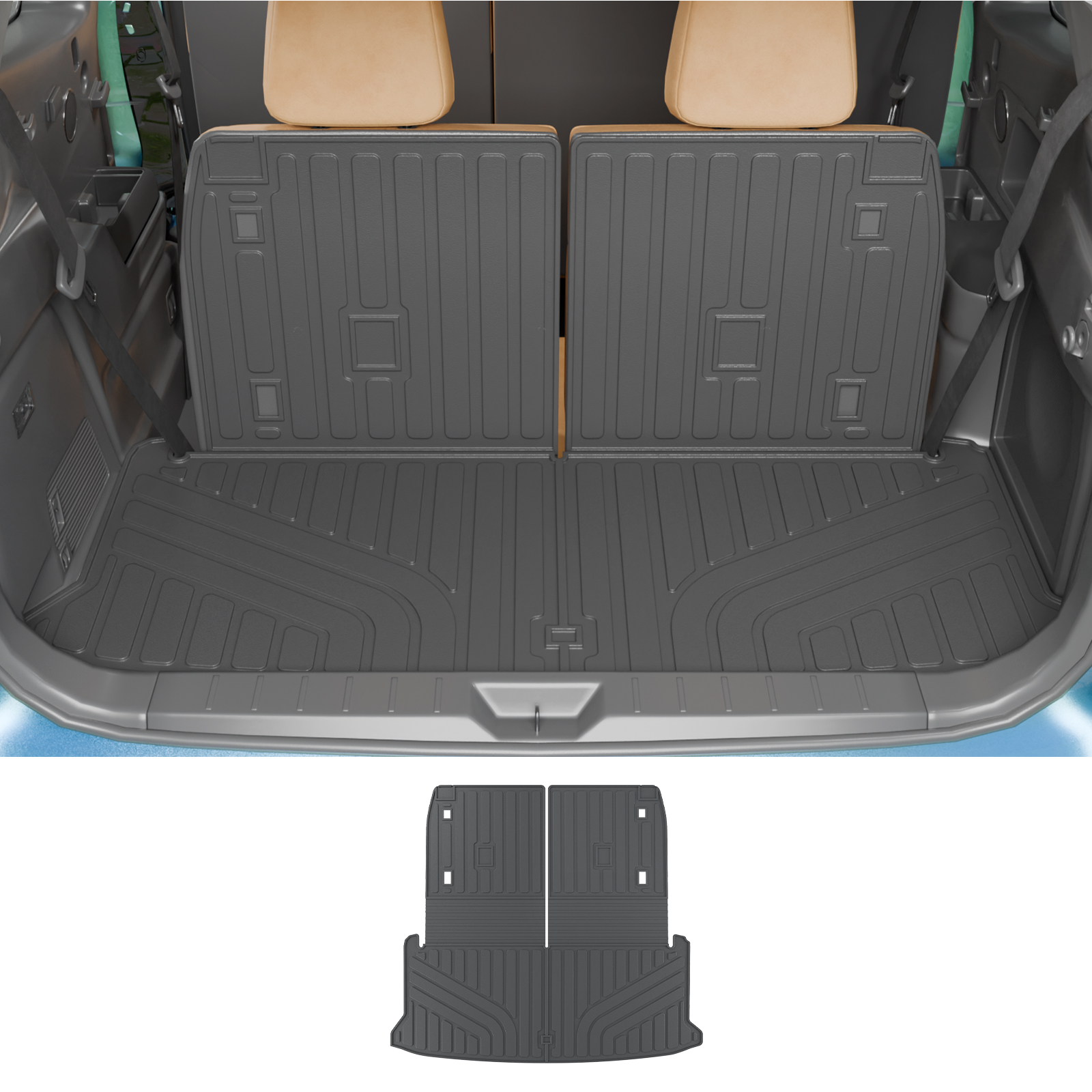 Beige Trunk Liner Mat – Premium All-Weather Rubber Cargo Floor Protection