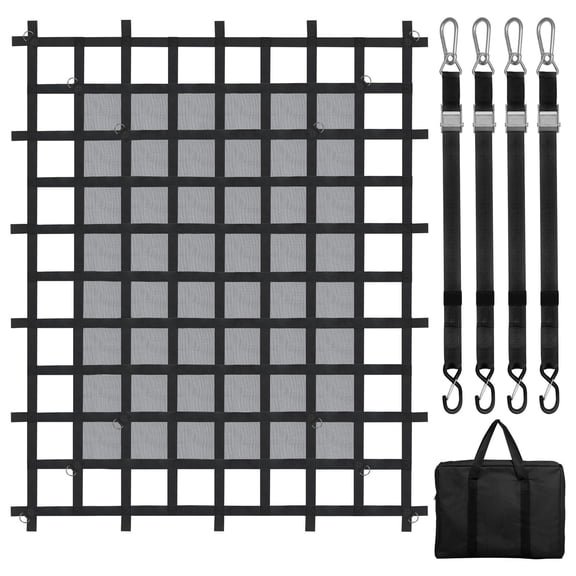 Cargo Net 72 In X 57 In, Load Capacity Up to 1500 lbs, Stainless Steel, Multi Fixing Points, Flexible Adjustment, Jeep, for boats, kayaks, canoes, trailers, docks, beaches, and marine service