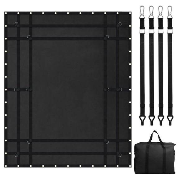 Cargo Net 96 In X 81 In, 700 lbs Load-bearing, Weatherproof, 4 Adjustable Straps with Carabiners and Rubber Coated Hooks, for boats, kayaks, canoes, trailers, docks, beaches, and marine service