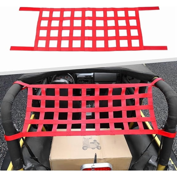 Cargo Net for Jeep Wrangler, Mesh Cargo Netting Top Hammock Roof Net Compatible with Jeep Wrangler YJ TJ JK JKU JL JLU Gladiator JT 1987-2023 (Black)