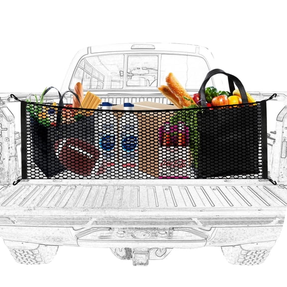 Cargo Net for Pickup Truck Bed with Hooks Elastic Mesh Organizer Black 1 Pack
