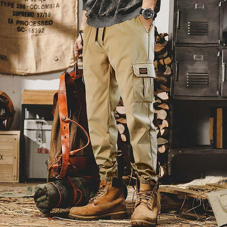 Cargo Pants 2024 Fashion Japanese Style Overalls Pants Men S Models Fall Tide Drawstring Pants Casual Pants American Large Size Loose Harlan Beige 5XL Walmart