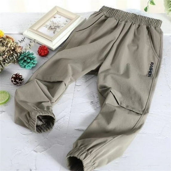 Boys Cargo Pants Baggy Elastic Waist Jogger Sweatpants Kids Hiking Pants Kid Clothes
