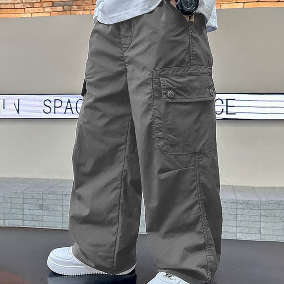 Cargo Pants Boys Joggers High Elastic Waist with Pocket Classic Fit Athletic Pants Casual Clothes Size 11-12 Years