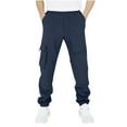 thumbnail image 1 of Cargo Pants for Children Elastic Waist Loose Solid Stretch Casual Athletic Pants Lightly Comfortable Pockets Sweatpants Fashion Soft Breathable Casual Pants for Kids Workout Running, 1 of 8