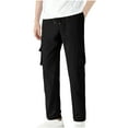 thumbnail image 1 of ZQUUVOU Cargo Pants For Men Casual Sports Popular Pants Sweatpants Multi Pockets Black, 1 of 6