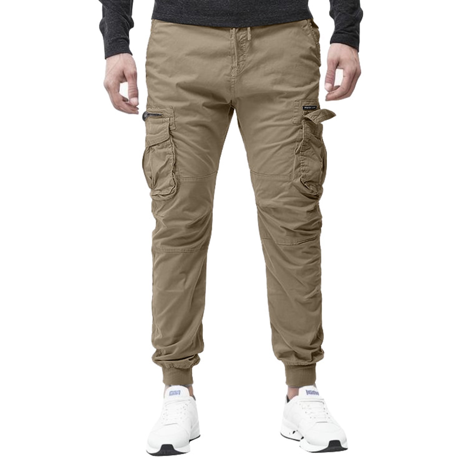 Cargo Pants For Men Cotton Four Seasons Fashion Simple Solid Color