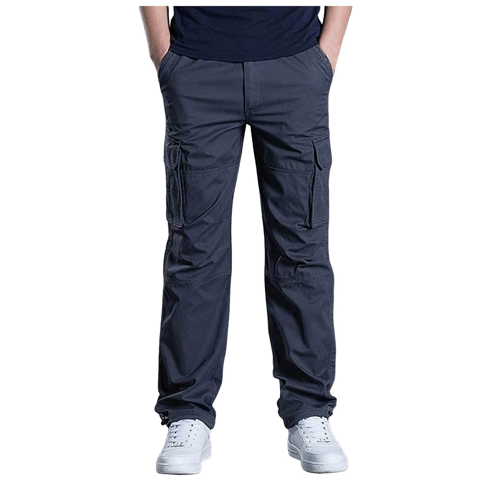 Cargo Pants For Men Loose Fit Straight Leg Cargo Hiking Pants ...