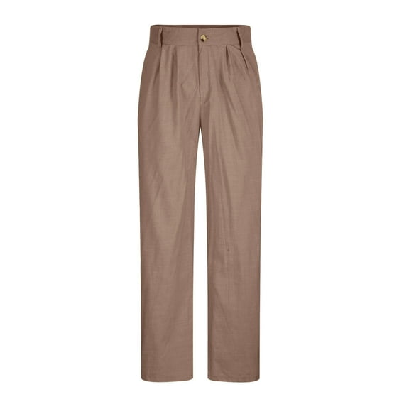 Cargo Pants For Men Qiggri Men's Casual Loose Straight Leg Solid Pants With Double Pleated Front Pocket