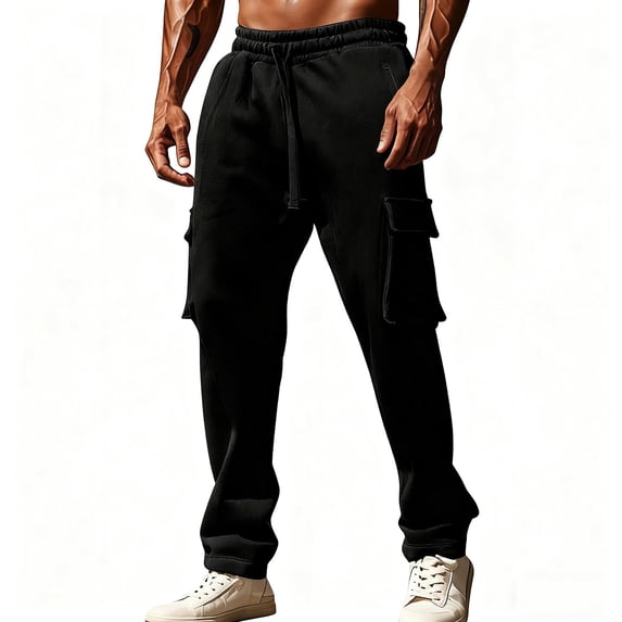 Cargo Pants For Men Straight Leg Lightweight Workout Joggers Pants Athletic Sweatpants With Pockets Loose Fit Trousers