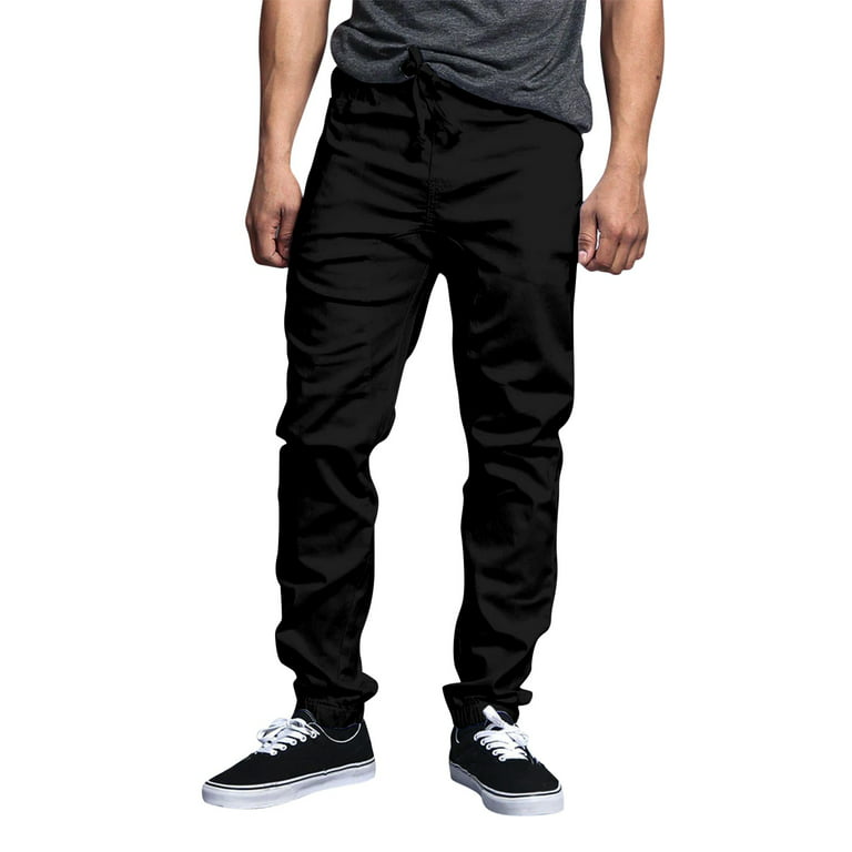 Cargo Pants For Men Work Four Seasons Street Leisure Sports Jogging Tie  Feet Solid Color Casual Twill Woven Trousers 