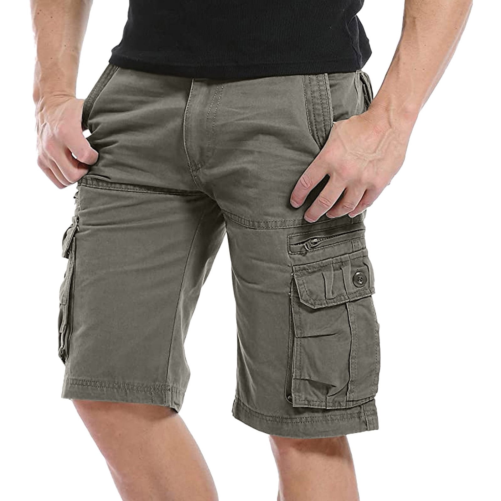 Cargo Pants For Men'S Vintage Cotton Shorts Summer Sports Leisure Jogging 