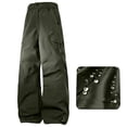 thumbnail image 1 of Cargo Pants For Women Waterproof Windproof Button Straight Leg Adjustable Hems Outdoor Sport Trousers With Multi Pockets (5XL, Army Green), 1 of 8