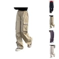thumbnail image 1 of Cargo Pants for Girls Casual Pants Girls Cargo Pants for Girls Summer Lightweight Casual Outdoor Play School Elastic Waist with Pockets Breathable Loose Fit Comfortable Everyday Wear for Ages 4-15, 1 of 5