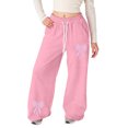 thumbnail image 1 of Cargo Pants for Girls Elastic Waist Drawstring School Bell Bottoms Multi-Pocket Vintage Streetwear Y2k Cute Cargo Pants Pants for Dance Activewear Clothes Pink 15-16 Years, 1 of 8