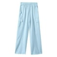 thumbnail image 1 of Cargo Pants Girls Lightweight High Waisted Pants Wide Leg with Pockets Straight Loose Pants for Girls 6-7 Years, 1 of 4