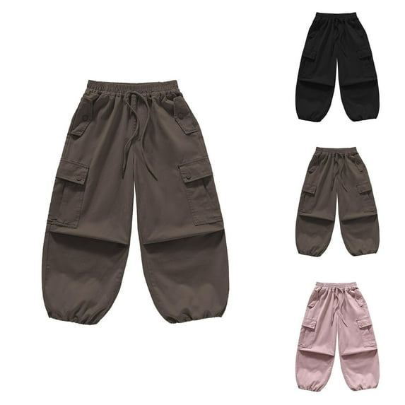 Cargo Pants for Girls Wide Leg Pants Girls Cargo Pants for Everyday Casual Play - Durable Kids Jogger Workwear for Outdoor Activities and School Day Comfort