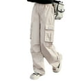 thumbnail image 1 of Cargo Pants High Waisted Wide Leg Jogger Pants for Girls with Pocket Loose Fit Sweatpants Joggers Y2k Kids Clothes Girls Size 6-7 Years Girls Fashion, 1 of 4