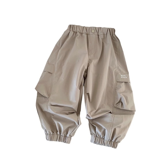 Cargo Pants Joggers Elastic High Waisted with Pocket Classic Fit Athletic Pants Casual Kids Clothes 7-8 Years