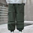 thumbnail image 1 of Cargo Pants Kids Boy Elastic Waist Pants Jogger Baggy Cargo Pants Boys Casual Pants Boys School Pants Boys Clothes Size 6-7 Years, 1 of 7