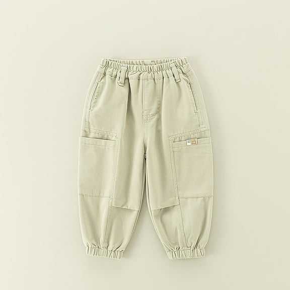 Cargo Pants Kids Casual Cargo Jogger Pants High Elastic Waisted Grey Cargo with Pockets Outfits for Girls 5-6 Years