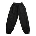 thumbnail image 1 of Cargo Pants Kids with Pockets Casual High Waist Wide Leg Pants Kids Baggy Pants for Teens 11-12 Years, 1 of 8