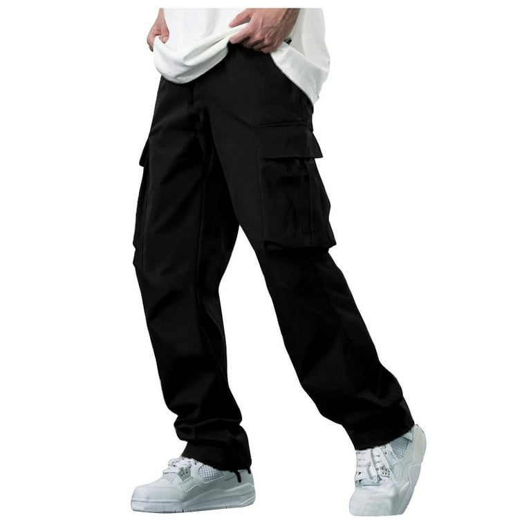 Cargo Pants for Men Baggy Low Rised Solid Color Y2K Trousers Outdoor Vintage Stretch Baggy Oversized Jogger Sweatpants Track Pants with Multipockets 2XL Walmart