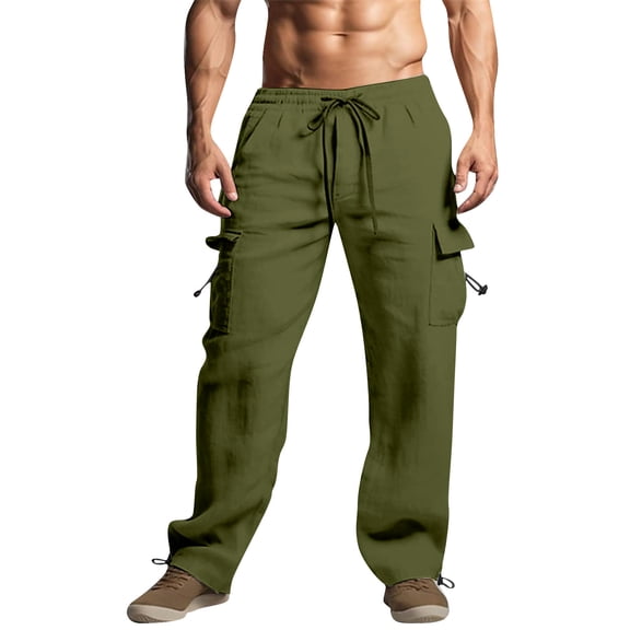 Cargo Pants For Men Big And Tall, Casual Fleece Lined Cargo Pant Pantalones Para Men's Cargo Pants Relaxed Fit Flannel Lined Hiking Pants Men Straight Pantalones De Trabajo Para L Green