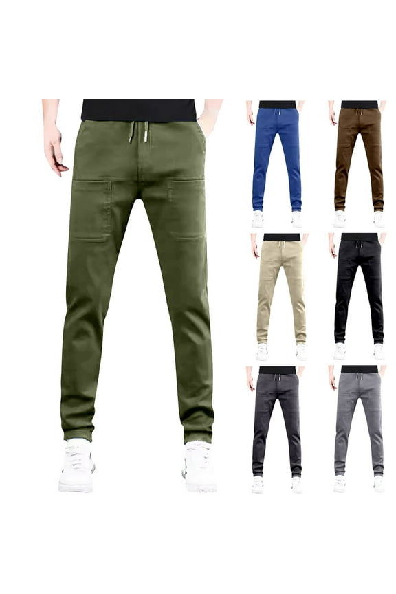 Cargo Pants Men Comfy Multipants - High Stretch Multi-Pocket Durable Cargo Pants Waterproof Relaxed Fit, Army Green, Size XXL