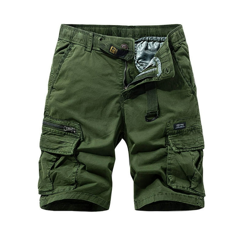 Cargo Pants for Men Men s Casual Cargo Shorts Stretch Waist Shorts Summer Beach Work Shorts Style Nine Work Pants for Men Men s Pants Pants for Men Color Green Size 31 Walmart